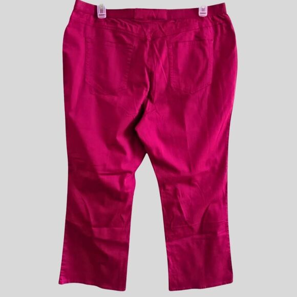 Jessica London Pants Women’s Plus Size 20 Red Stretch Ankle Straight Leg Pull-On - Picture 3 of 10